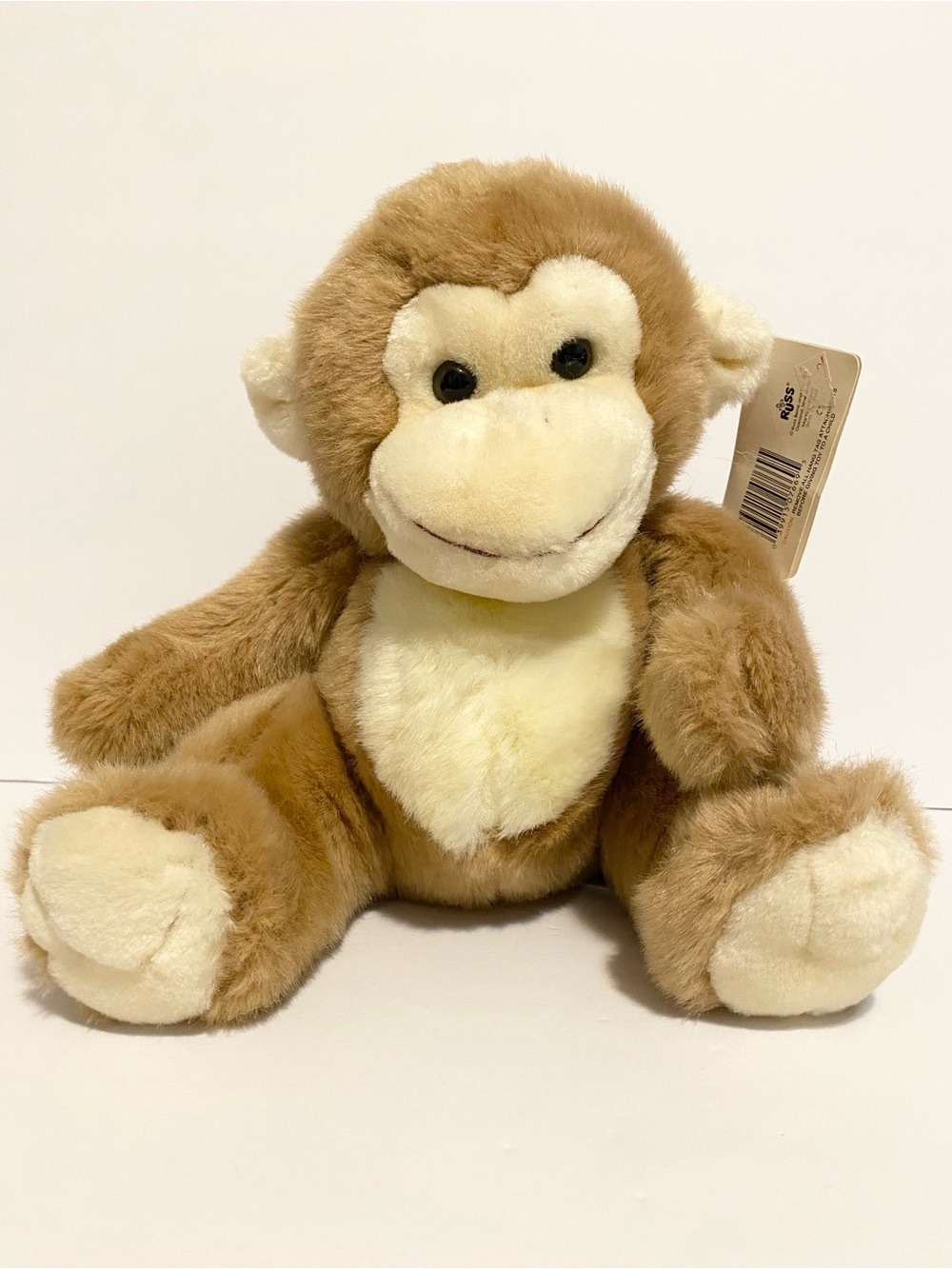 Russ Caress Soft Pets Bunky Monkey Plush New Stuffed Animal Toy 10” Vintage NWT